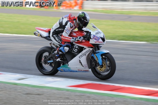 2009-05-10 Monza 1359 Supersport - Warm Up - Anthony West - Honda CBR600RR